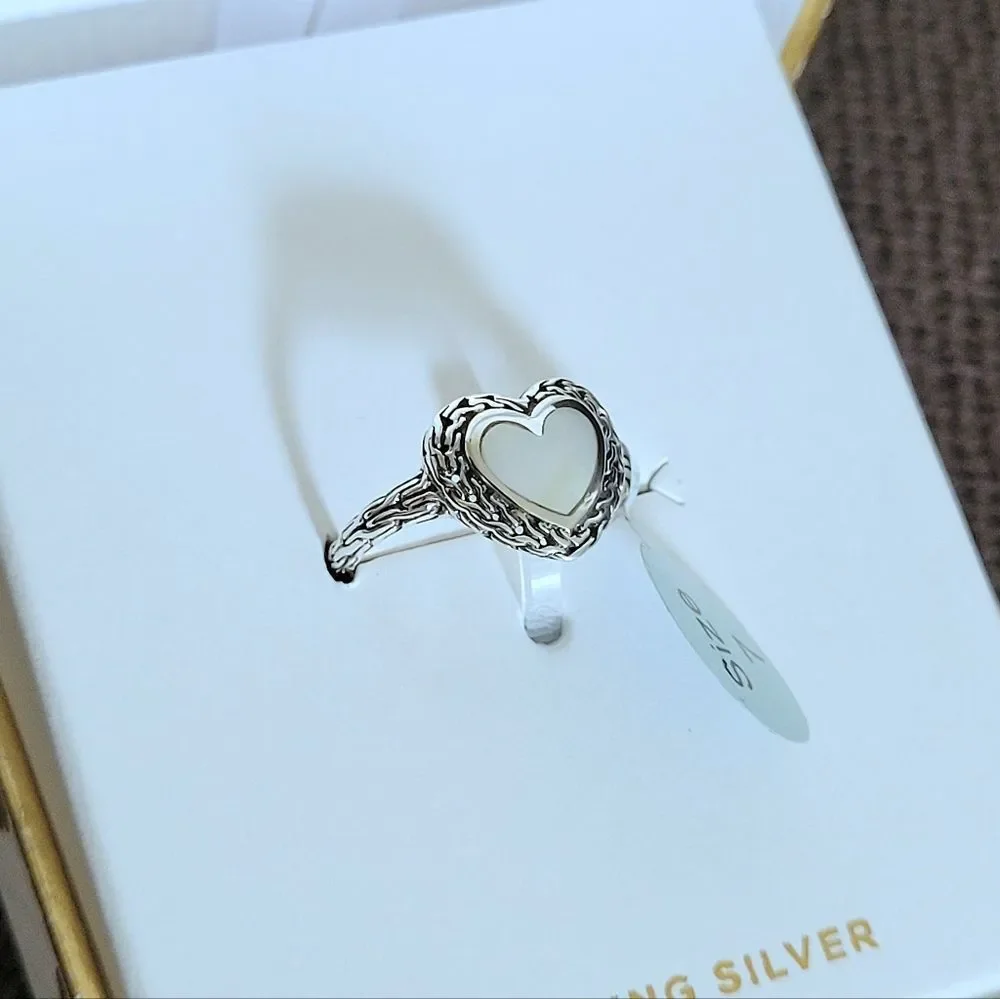 Annika Witt Sterling Silver🤍 Mother of Pearl Heart❤ Ring💍 - NIB